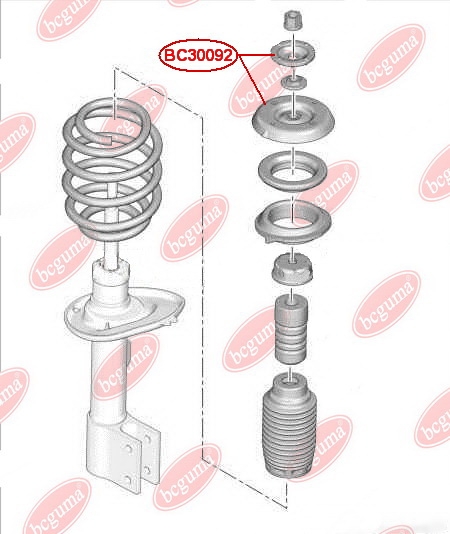Опора амортизатора, Шайба наполеглива стійки амортизатора в комплекті (BC30091 шт; BC30091 - 1 шт)